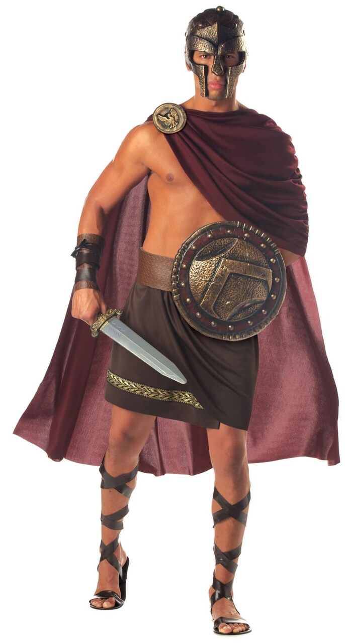 The Costume Center Red and Gold Spartan Warrior Men Adult Halloween Costume - Extra Large